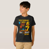 Yesterday I Was 6 Today I’m 7 Six Seven Bruh Birth T-shirt (Voorkant volledig)