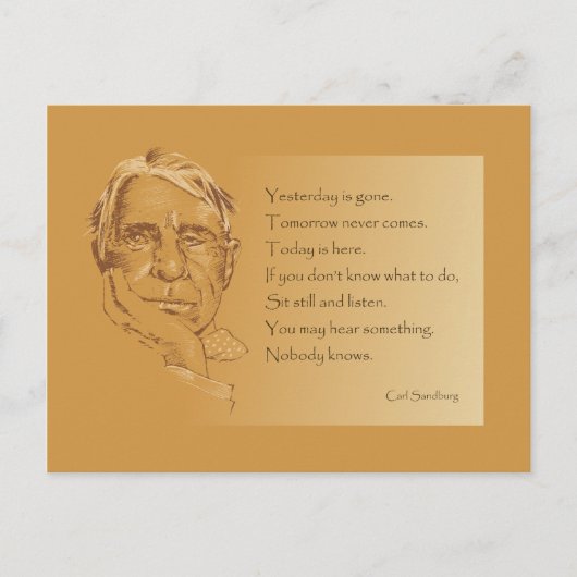 Yesterday is Gone- Carl Sandburg Briefkaart (Voorkant)