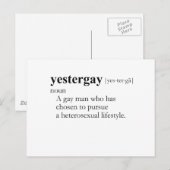 Yestergay (definitie) briefkaart (Voorkant / Achterkant)