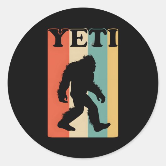 Yeti 1970 Regenboog Ronde Sticker (Voorkant)