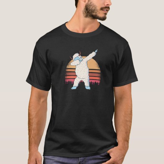 Yeti Bigfoot Sasquatch - Dabbing Retro  Sun T-shirt (Voorkant)