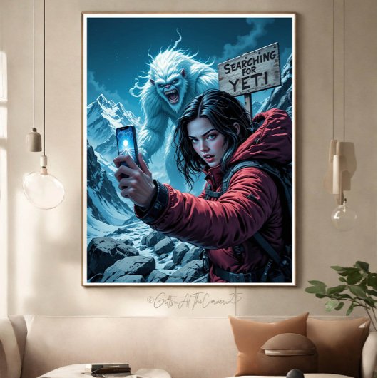 Yeti Bigfoot Sasquatch Selfie Canvas Afdruk