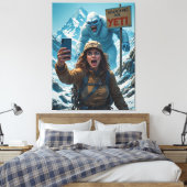 Yeti Bigfoot Sasquatch Selfie Mount Everest Canvas Afdruk (Insitu (Slaapkamer))