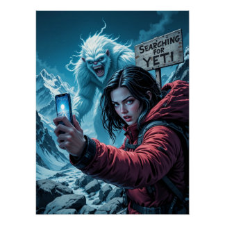Yeti Bigfoot Sasquatch Selfie Perfect Poster