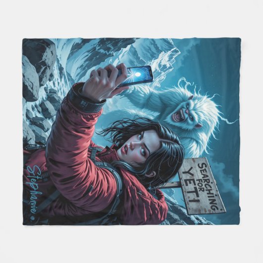 Yeti Bigfoot Sasquatch Selfie Zoekteam Fleece Deken (Voorkant (Horizontaal))