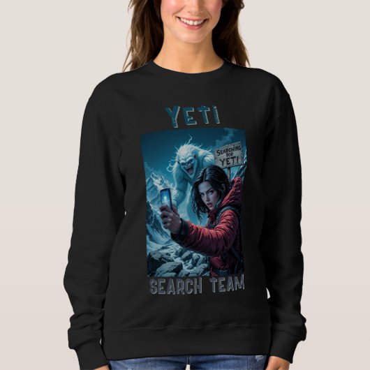 Yeti Bigfoot Sasquatch Selfie Zoekteam Trui (Voorkant)