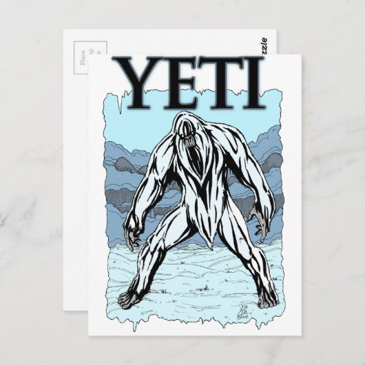Yeti Briefkaart (Voorkant / Achterkant)