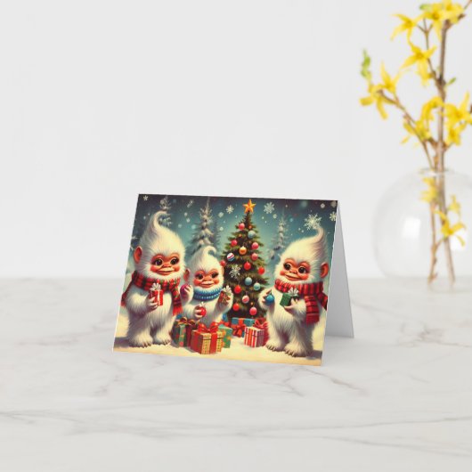 Yeti cadeau uitwisseling kaart (Gele Bloem)