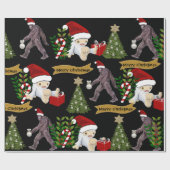 Yeti en Bigfoot Kerstmis Cadeaupapier (Vlak)