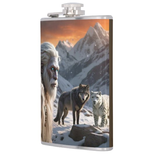 Yeti en het sneeuwluipaard heupfles (Links)