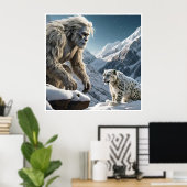 Yeti en het sneeuwluipaard poster (Thuiskantoor)