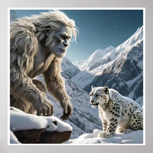 Yeti en het sneeuwluipaard poster (Voorkant)