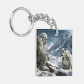 Yeti en het sneeuwluipaard sleutelhanger (Voorkant Links)