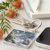 Yeti en het sneeuwluipaard sleutelhanger (Voorkant Rechts)