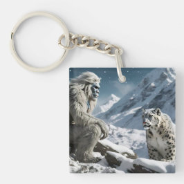 Yeti en het sneeuwluipaard sleutelhanger