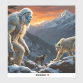 Yeti en het sneeuwluipaard sticker (Vel)
