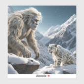 Yeti en het sneeuwluipaard sticker (Vel)