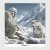 Yeti en het sneeuwluipaard sticker (Vel)