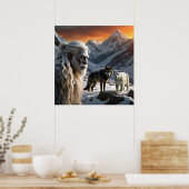 Yeti en het Snow Leopard Poster (Keuken)