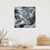 Yeti en het Snow Leopard Poster (Keuken)