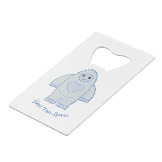 Yeti for Love Creditkaart Flessenopener (Achterkant Gekanteld)