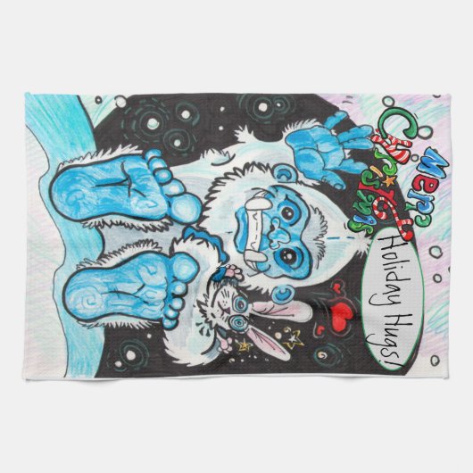 Yeti Holiday Hugs Theedoek (Horizontaal)