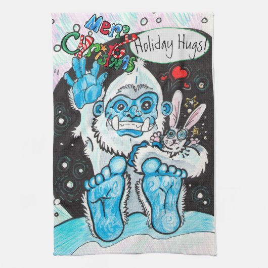 Yeti Holiday Hugs Theedoek (Verticaal)
