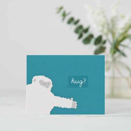 Yeti Hug Briefkaart (Staand voorkant)