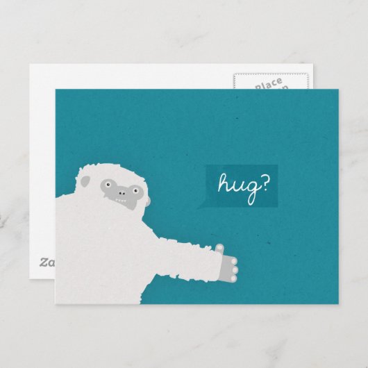 Yeti Hug Briefkaart (Voorkant / Achterkant)