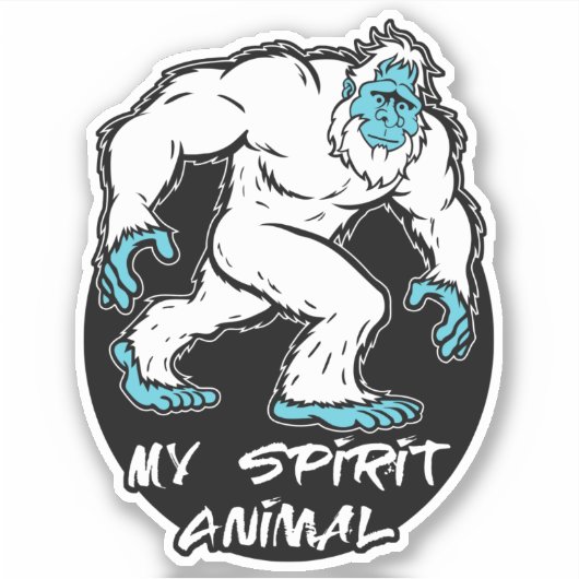 Yeti is mijn Geest Dier Sticker (Voorkant)