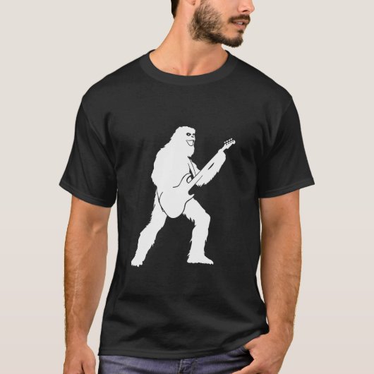 Yeti Jamming met elektrische gitaar silhouet T-shirt