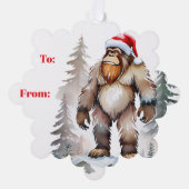 Yeti Kerstmis, Bigfoot, Sasquatch Kerstmis Ornament Kaart (Voorkant)