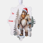 Yeti Kerstmis, Bigfoot, Sasquatch Kerstmis Ornament Kaart (Links)