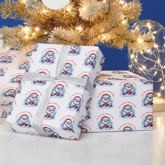 Yeti met cadeau – niet openen cadeaupapier (Feestdagen)