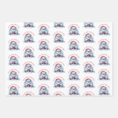 Yeti met cadeau – niet openen inpakpapier vel (Voorkant)