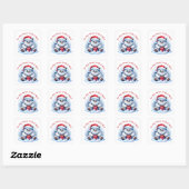 Yeti met cadeau – niet openen vierkante sticker (Vel)