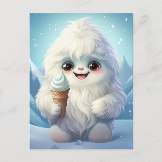 Yeti met een Ice Cream Cone Briefkaart (Voorkant)