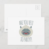 Yeti naar partij uitnodiging briefkaart (Voorkant / Achterkant)