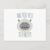 Yeti naar partij uitnodiging briefkaart (Voorkant)