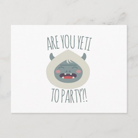 Yeti naar partij uitnodiging briefkaart (Voorkant)
