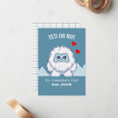"Yeti of niet" Classroom Valentijn Note Kaart Notitiekaartje (Voorkant / Achterkant in situ)