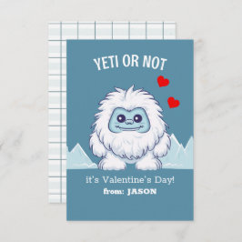 "Yeti of niet" Classroom Valentijn Note Kaart Notitiekaartje