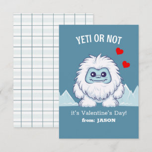 "Yeti of niet" Classroom Valentijn Note Kaart Notitiekaartje