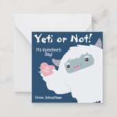 Yeti of niet Classroom Valentijnsdag Kaart Notitiekaartje (Voorkant)