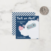 Yeti of niet Classroom Valentijnsdag Kaart Notitiekaartje (Voorkant / Achterkant in situ)
