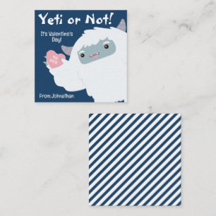 Yeti of niet Classroom Valentijnsdag Kaart Notitiekaartje