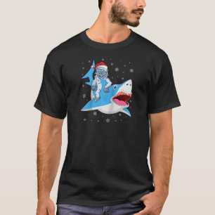 Yeti om haai te feesten Kerstmis Kerstman haai ker T-shirt