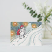 Yeti Santa Feestdagenkaart (Staand voorkant)