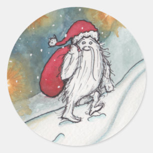 Yeti Santa Ronde Sticker