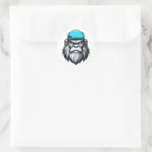 Yeti Sasquatch Bigfoot grijs opa karakter Ronde Sticker (Tas)